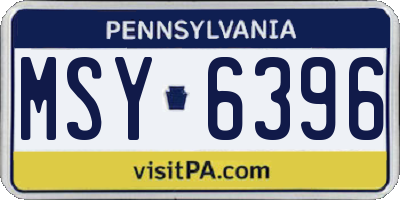 PA license plate MSY6396