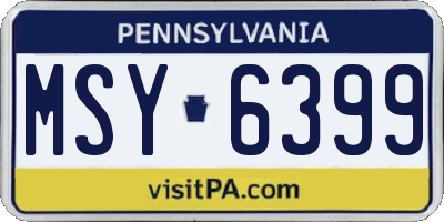 PA license plate MSY6399