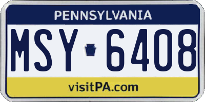 PA license plate MSY6408