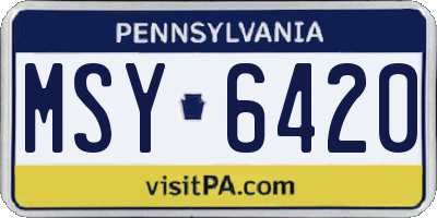 PA license plate MSY6420