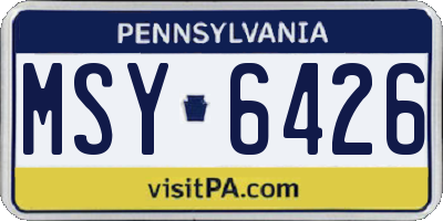 PA license plate MSY6426