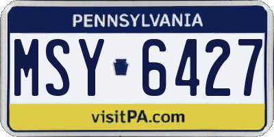 PA license plate MSY6427