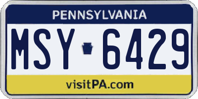 PA license plate MSY6429