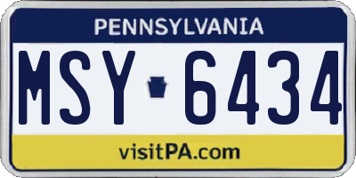 PA license plate MSY6434