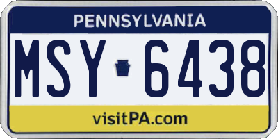 PA license plate MSY6438