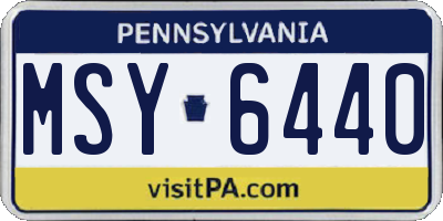 PA license plate MSY6440