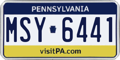 PA license plate MSY6441