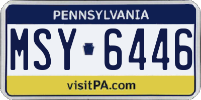 PA license plate MSY6446