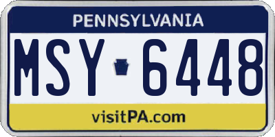 PA license plate MSY6448