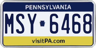 PA license plate MSY6468