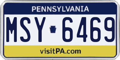 PA license plate MSY6469