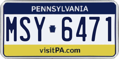 PA license plate MSY6471