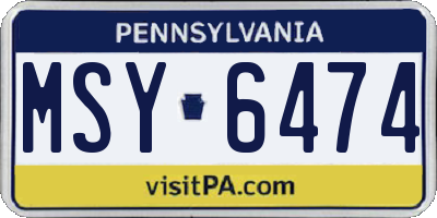 PA license plate MSY6474
