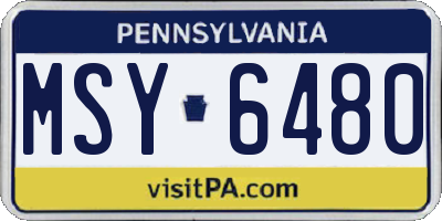 PA license plate MSY6480