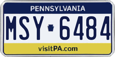 PA license plate MSY6484