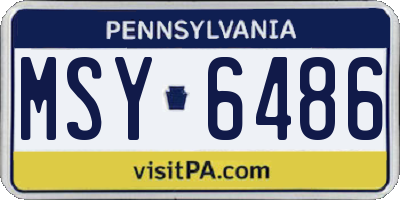 PA license plate MSY6486