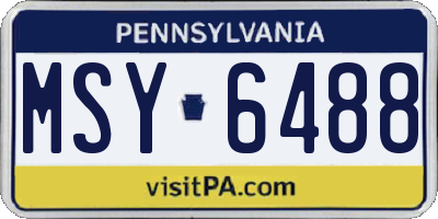 PA license plate MSY6488