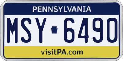 PA license plate MSY6490