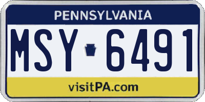 PA license plate MSY6491