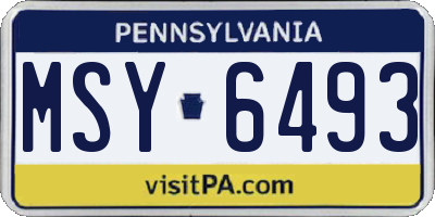 PA license plate MSY6493
