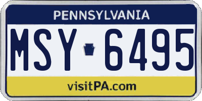 PA license plate MSY6495