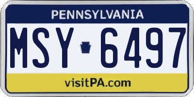 PA license plate MSY6497
