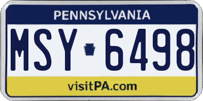 PA license plate MSY6498
