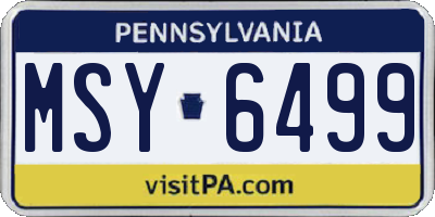 PA license plate MSY6499