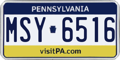 PA license plate MSY6516