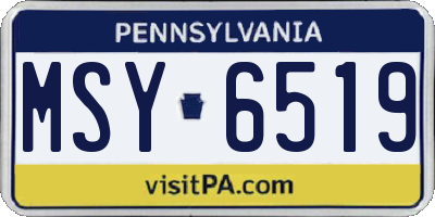PA license plate MSY6519