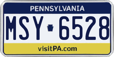 PA license plate MSY6528