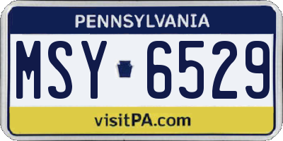 PA license plate MSY6529