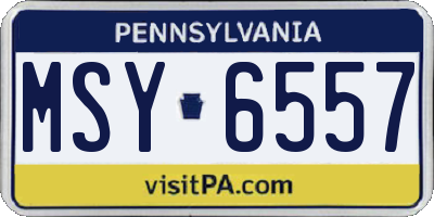 PA license plate MSY6557