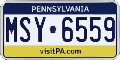PA license plate MSY6559