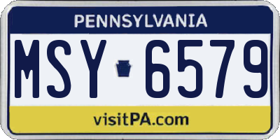 PA license plate MSY6579