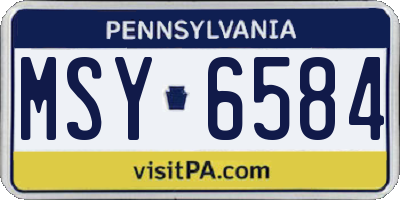 PA license plate MSY6584