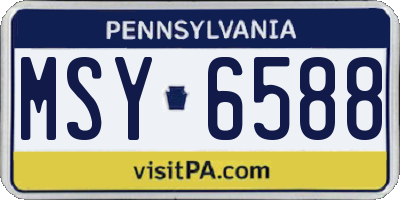 PA license plate MSY6588