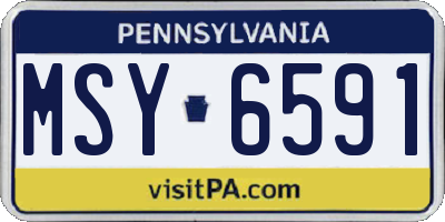 PA license plate MSY6591