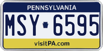 PA license plate MSY6595