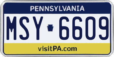 PA license plate MSY6609