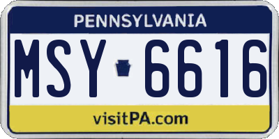 PA license plate MSY6616