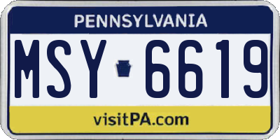 PA license plate MSY6619