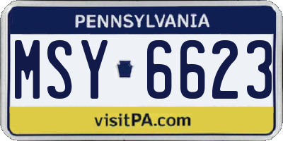 PA license plate MSY6623