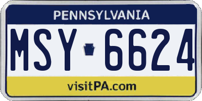 PA license plate MSY6624