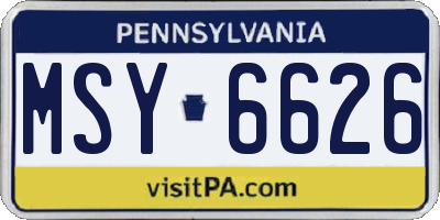 PA license plate MSY6626