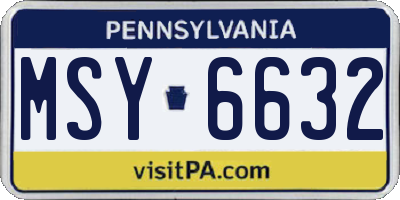 PA license plate MSY6632