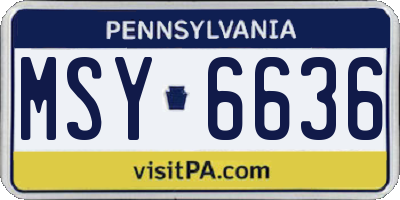 PA license plate MSY6636