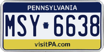 PA license plate MSY6638