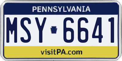 PA license plate MSY6641