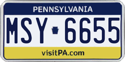 PA license plate MSY6655